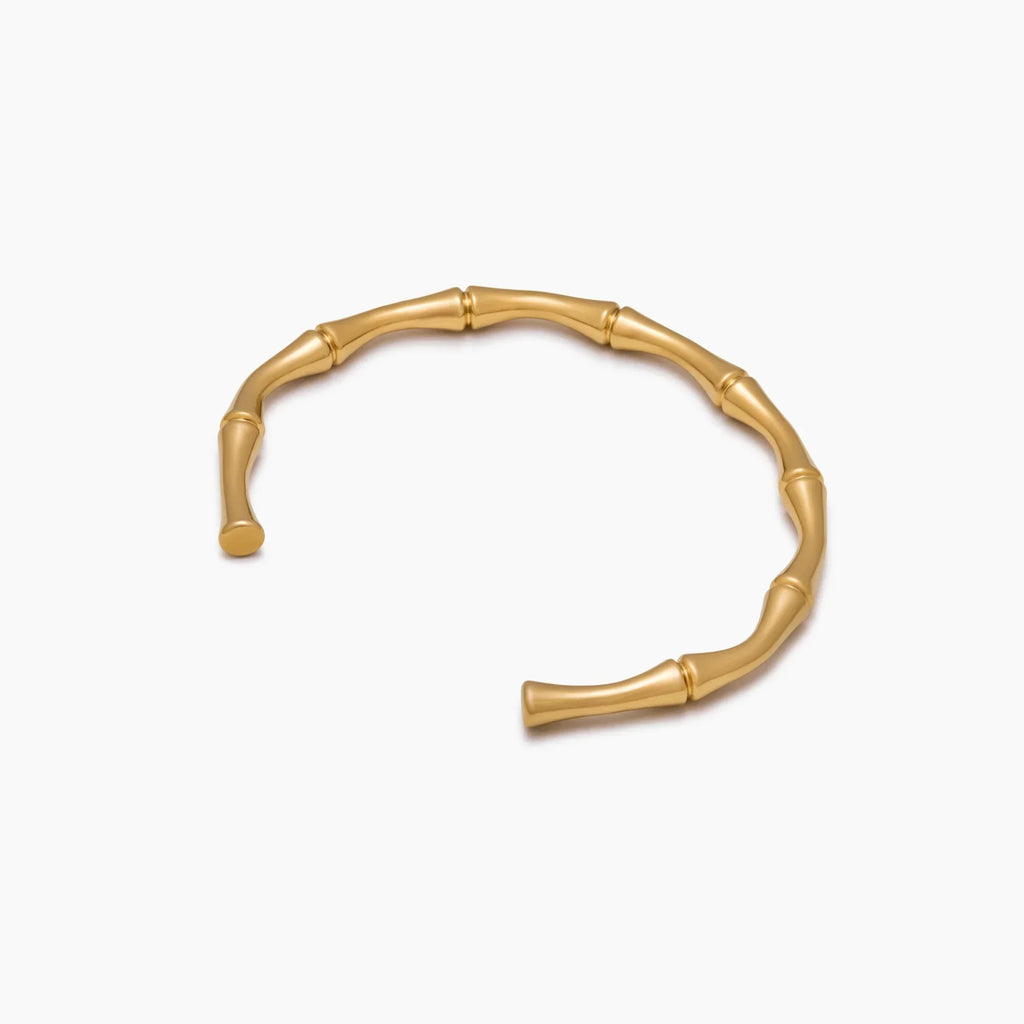 Bamboo Gold Cuff Bracelet