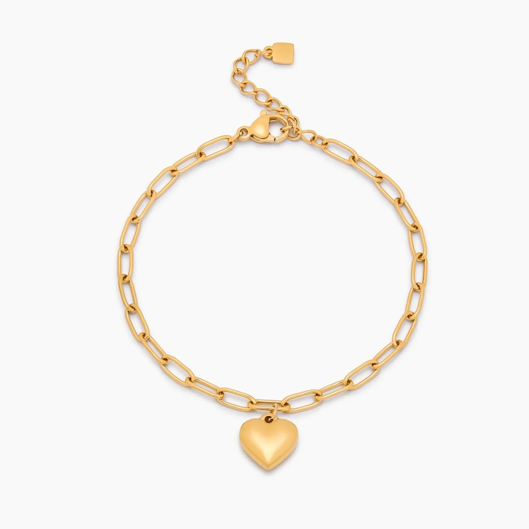 Paperclip Heart Charm Bracelet