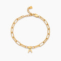 Paperclip Initial Charm Bracelet