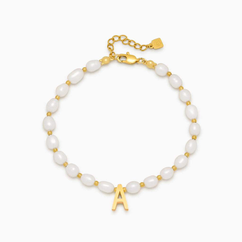 Pearl Initial Charm Bracelet