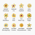 Personalized Birth Flower Charm Bracelet
